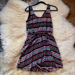 Lush black/multicolor mini dress